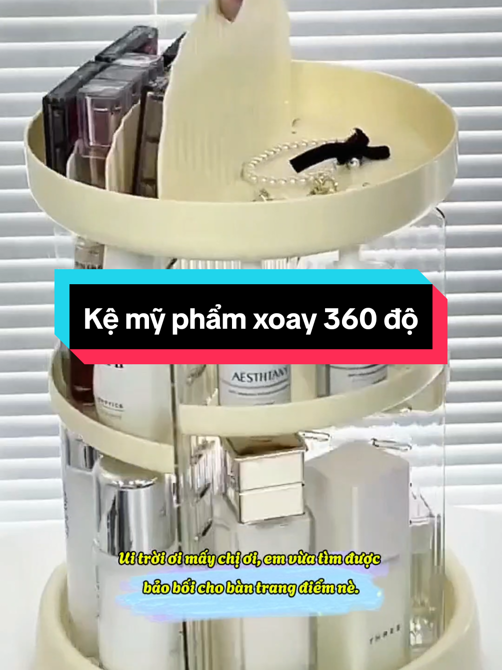 Kệ mỹ phẩm để bàn xoay 360 độ#giadung #giadungtienich #kemyphamxoay360do 