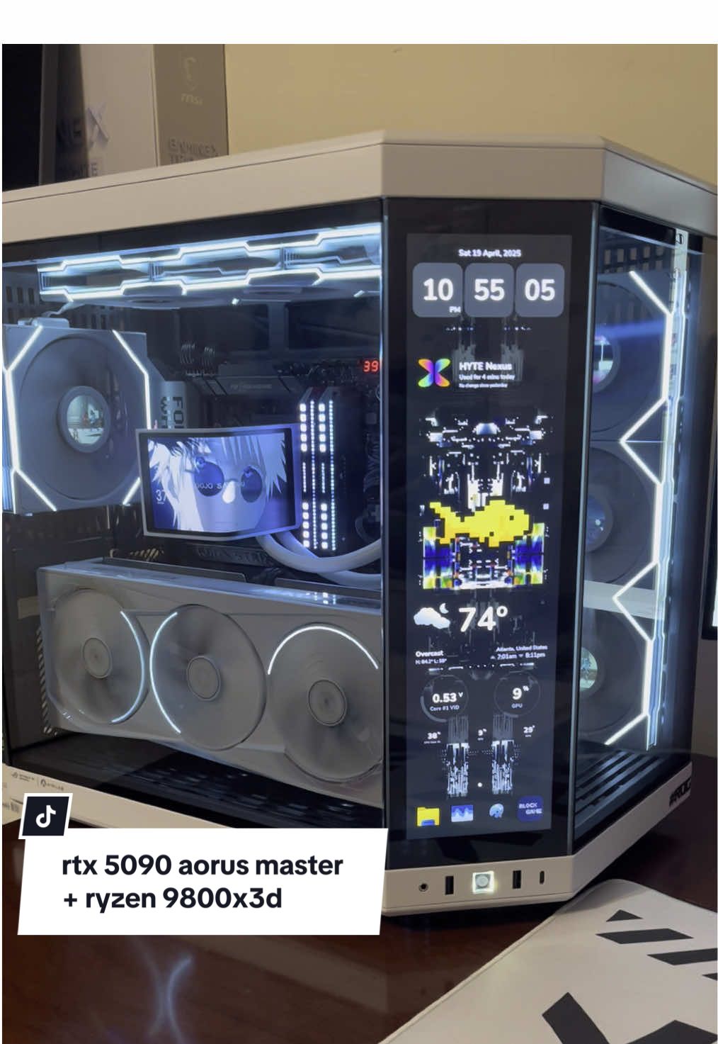 rtx 5090 Aorus master ice gaming pc build 😏 #gamingpc #rtx5090 #rtx5080 #9800x3d