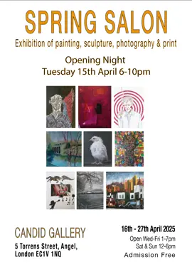 Spring Salon Exhibition at Candid Gallery, a remarkable exhibition celebrating the best in contemporary painting, sculpture, photography, and print! Showcasing a diverse array of works from talented artists, the exhibition is open until April 27th, 2025. Visit us at Candid Gallery, located at 5 Torrens Street, Angel, London EC1V 1NQ. Our doors are open Wednesday through Friday from 1 PM to 7 PM, and Saturday & Sunday from 12 PM to 6 PM. Admission is FREE!  #art #artgallery #artistsoftiktok #artexhibiton #artcollector #london #artist 