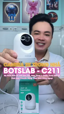 [CAMERA 2K TRONG NHÀ] BOTSLAB - C211. Độ Phân Giải 2K UHD Siêu Nét. Đàm Thoại 2 Chiều. Xoay 360 Độ. Phát Hiện Chuyển Động Lạ. Xem Đêm Hồng Ngoại #camerawifi #cameraanninh #cameratrongnha #cameragiamsat #cameragiadinh #review #changmaireview 