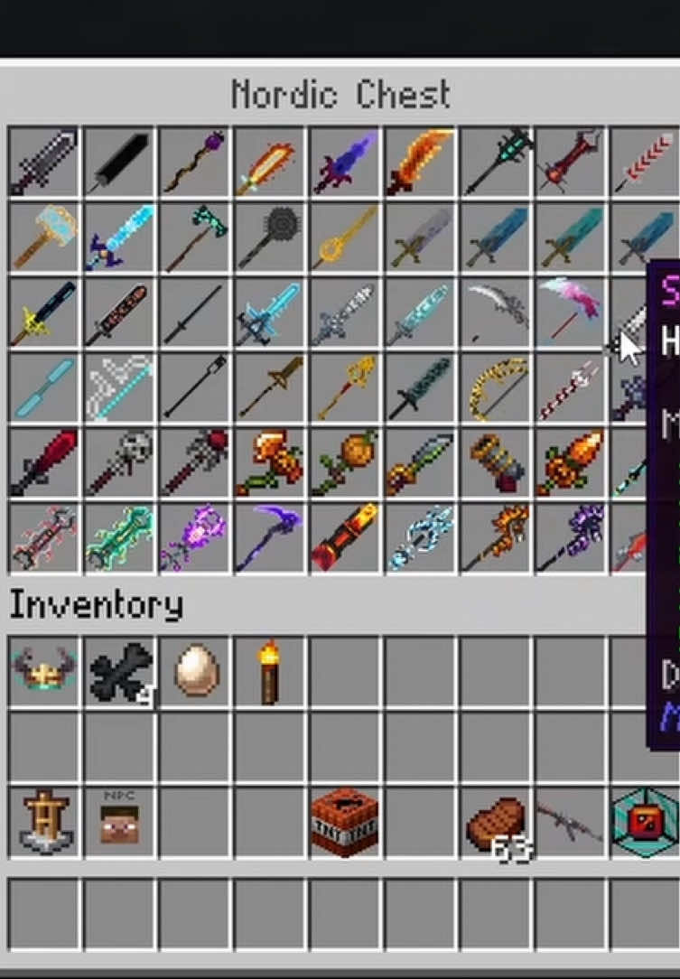 A ton of new weapons is coming to the modpack, this ain’t even all the swords that are added #minecraftmods #minecraftmodpack #minecraftmoddedserver 