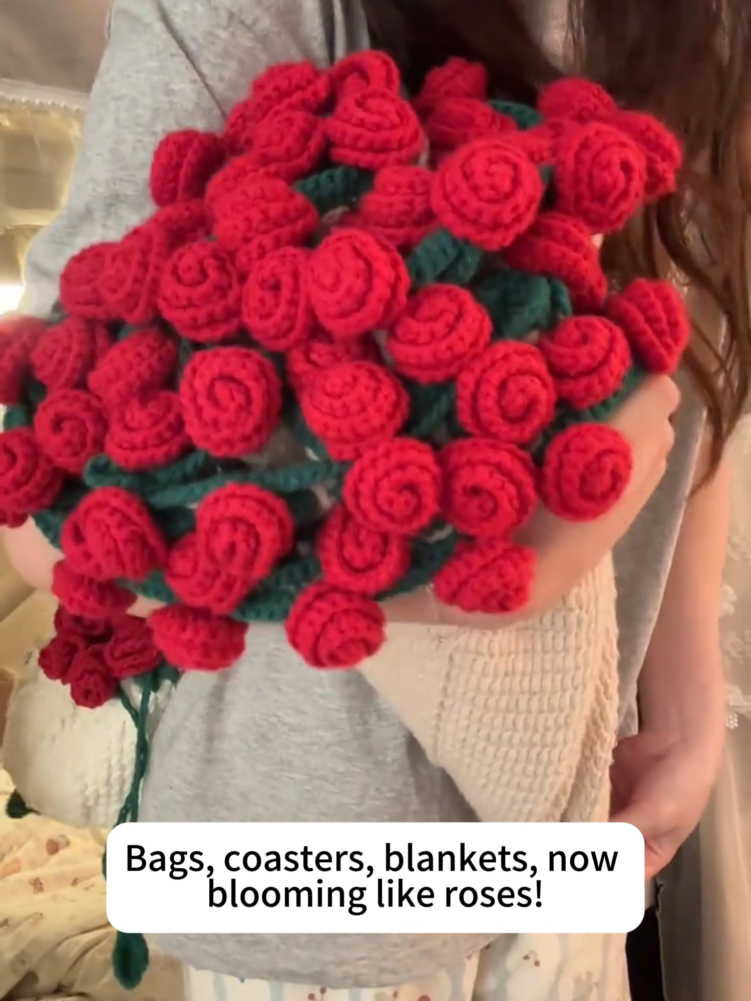 #gift #giftidea #bag #caoster #blanket #rose #crochet