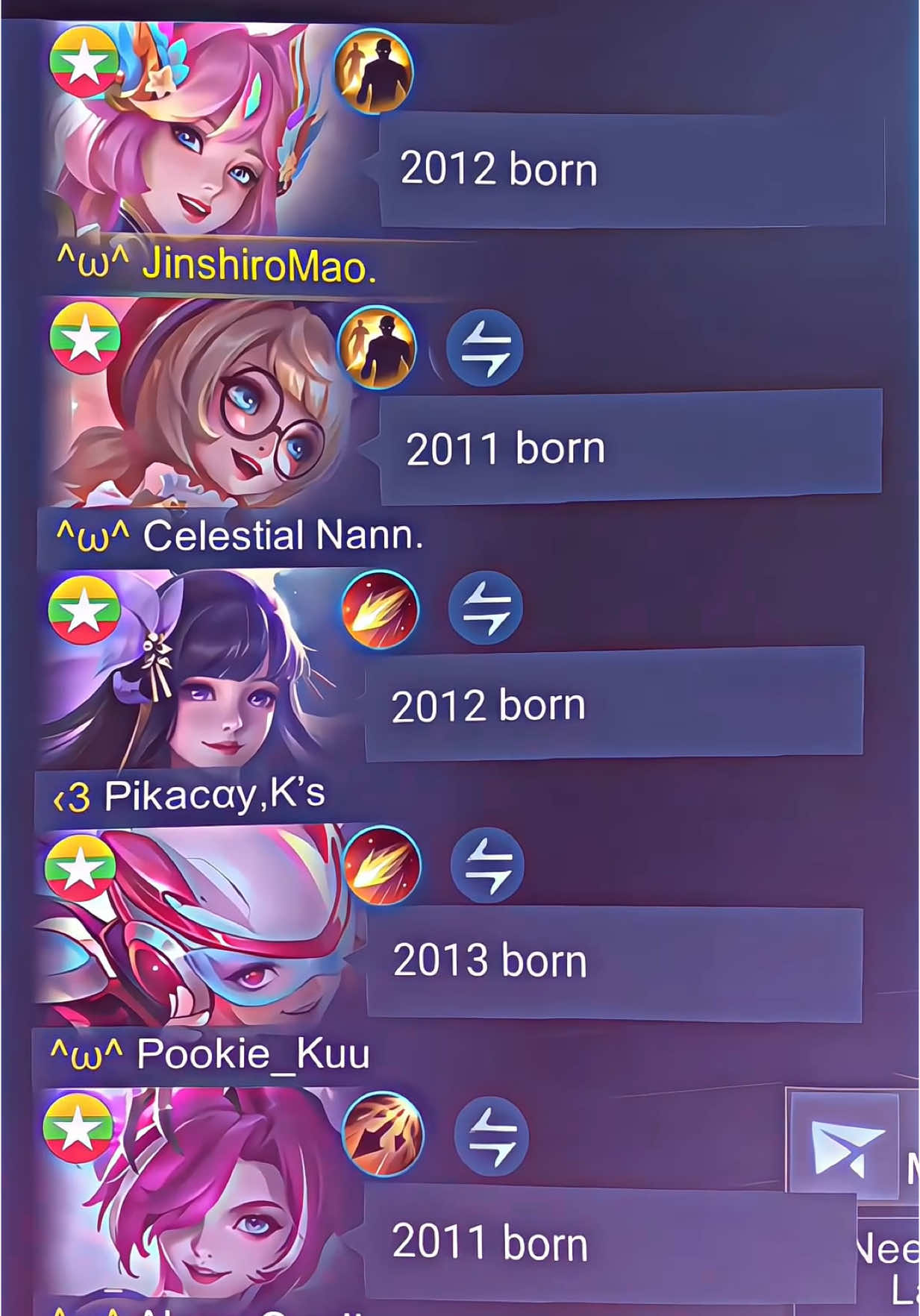 Born trend w/cute girls😜💕#mlbb#fyp#mobilelegends#xyabca#viral   