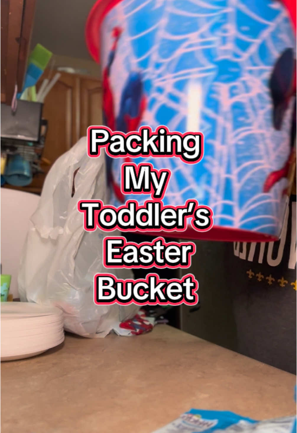 Packed my toddler’s Easter bucket!!! Everything is from @Walmart except the bubble bucket that is from @Marshalls #spiderman #easterbucket #happyeaster #easterbunny #fyp #momsoftiktokover40 #parentsoftiktok 