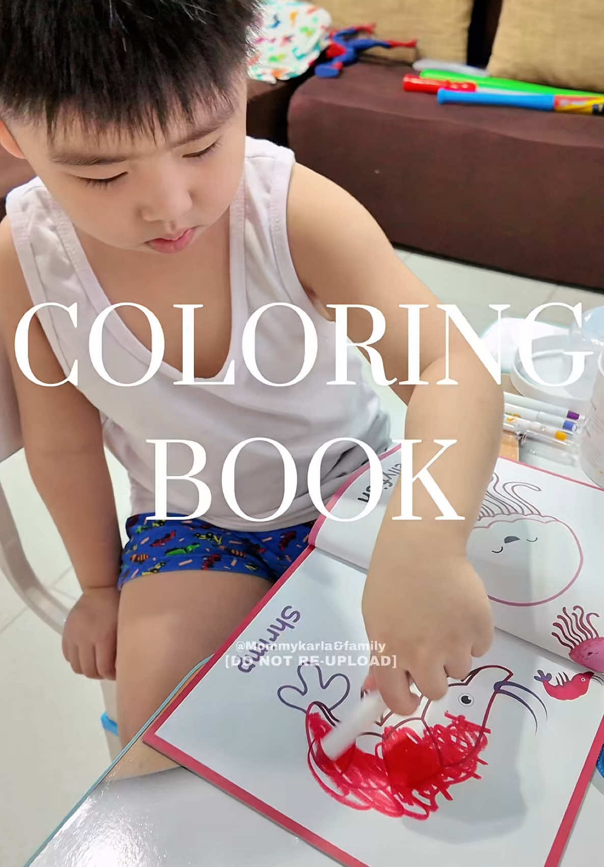 It’s about time na bawasan na ang screentime ni junakis! #mommykarlaandfamily #MommyKarlaAndKaiden #coloringbook #coloringbookforkids 