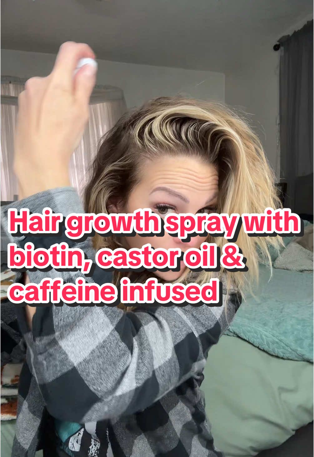Hair helper spray with biotin Castor oil, and caffeine infused 💦 ##hairgtowthjourney##biotinspray##haircare##beauty
