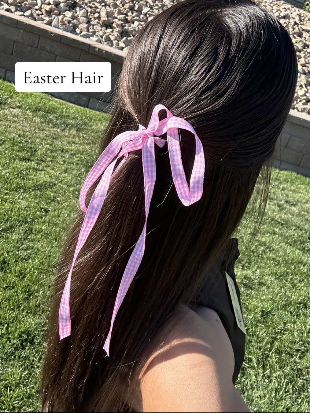 Easter hair🎀🐣let’s head to the course✨  #golf #golftiktok #hair #cutehair #cute #girl #girly #bow #pink #brunette 