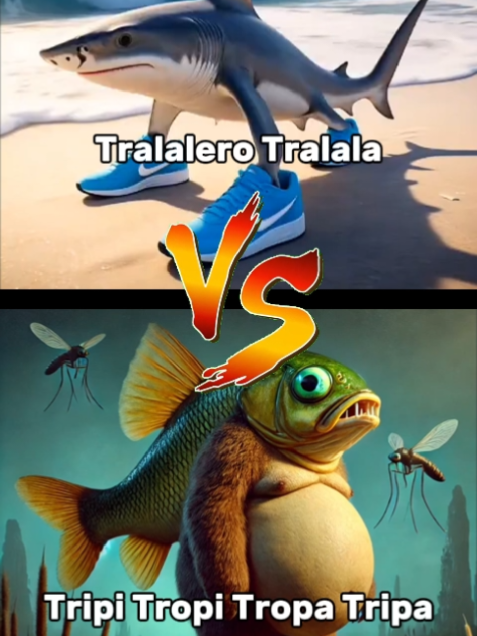 Tralalero Tralala 🦈 VS Tripi Tropi 🐟#brainrot #aianimation #fishyai #fypppppppppppppp #tralalerotralala #tripitropi 