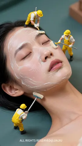 Natalia Chinese Young Face Mask massage from mini peoples Satisfying action video  #facemask #facemojiaja  #facetracking #beatoflife 