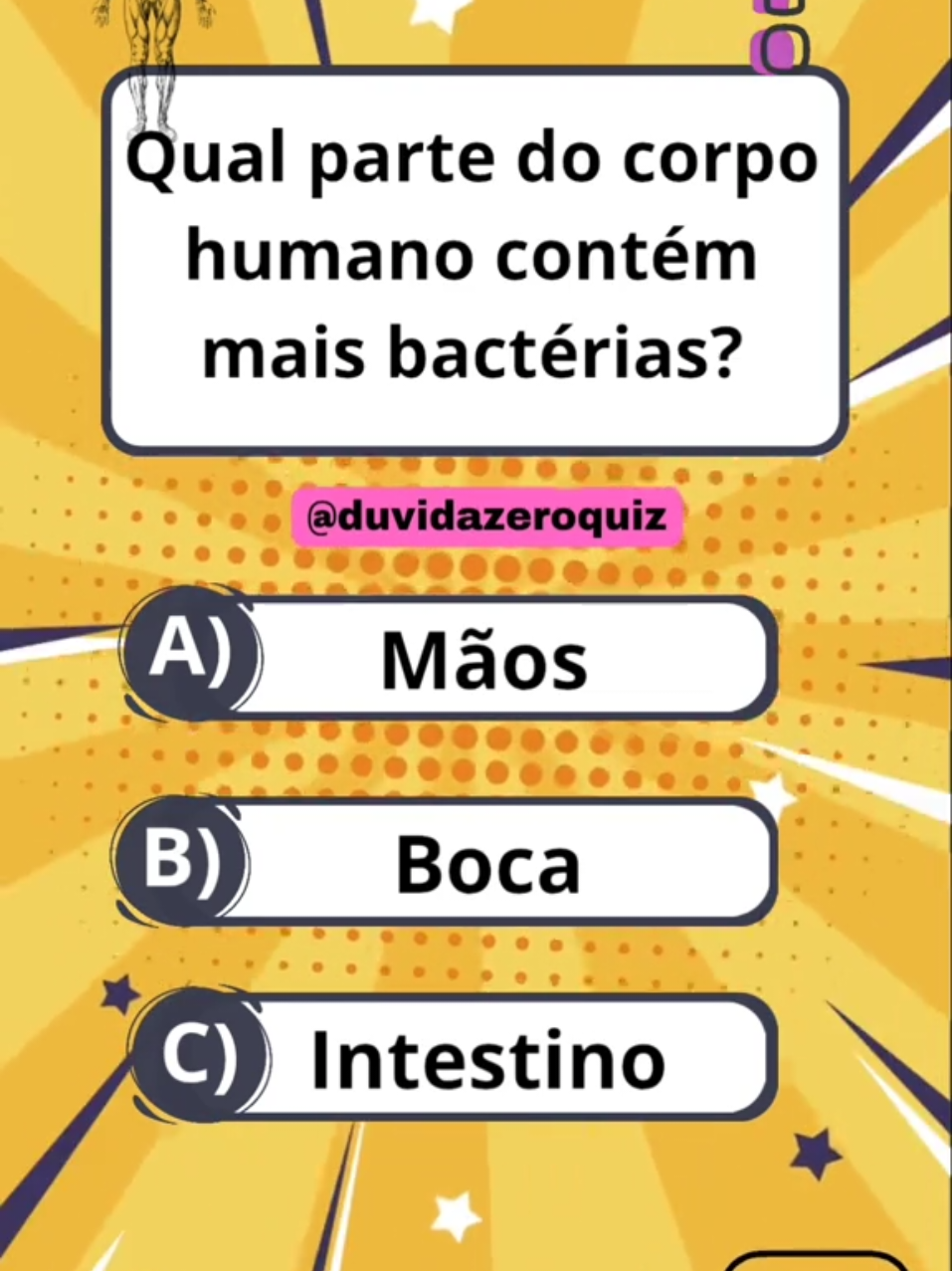 Corpo humano. #quiz #corpohumano #anatomia #corpo #bacteria #viral_video_tiktok #foryoupage #aprender 