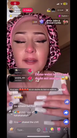 Zeyno weint im live und droht mit anzeigen😱😳 #zeyno #playa #leak #hijabi #anzeige #fyp #fy #fürdich #viral #tiktokdeutschland 
