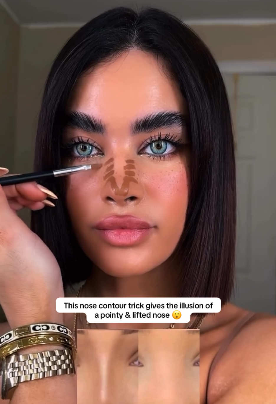 Nose contour hack 👃 @huda_gash #contour 