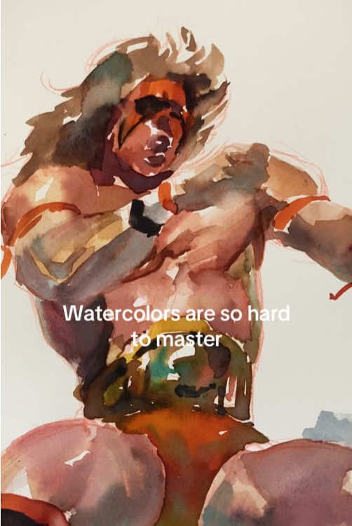 One of the hardest mediums imo  . . . . . . . . . . #traditionalart #watercolor #watercolorpainting #sketch #sketchbook #painting #paintingtutorial #wrestling 