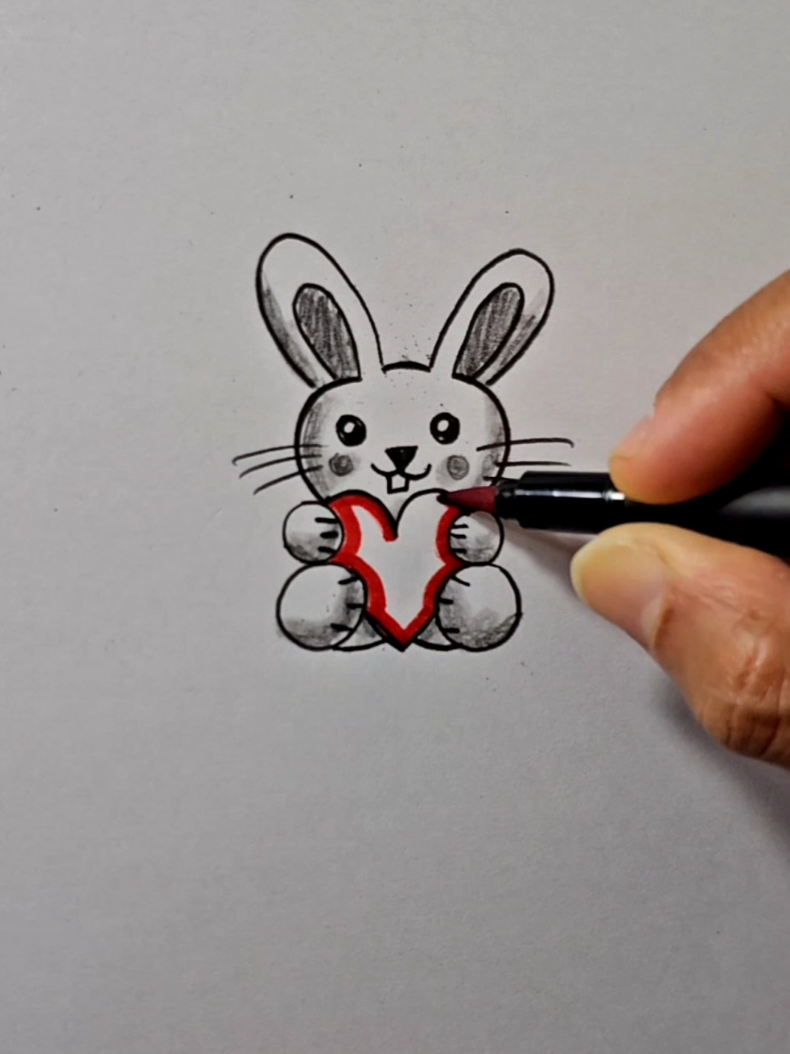 Desenho coelho bonito #drawing #art #fyp #pascoa 