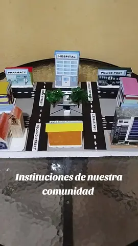 💥INSTITUCIONES DE NUESTRA COMUNIDAD💥 Sígueme para más videos 😊  #maqueta #trabajoescolar #comunidad #hospital #policia #colegio #farmacia #banco 