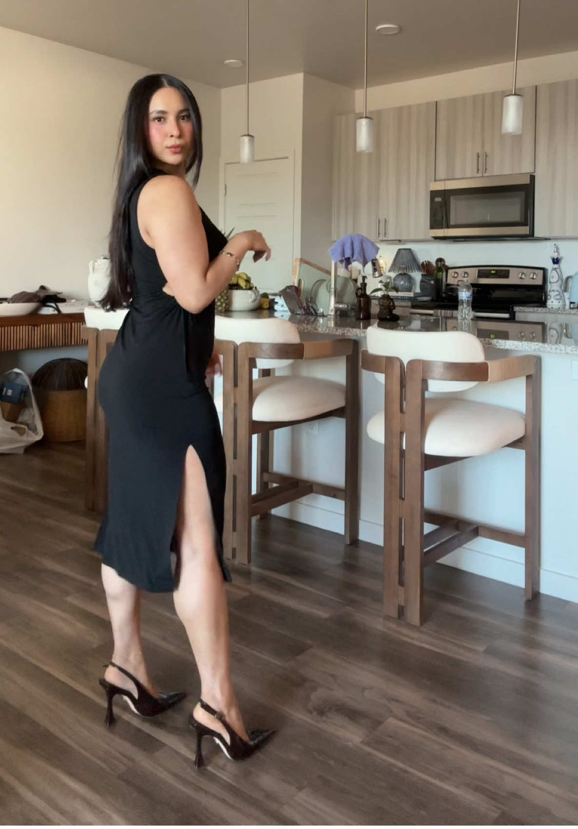 who's she?  Heels: @@Sam Edelman Dress: My Sister’s closet 