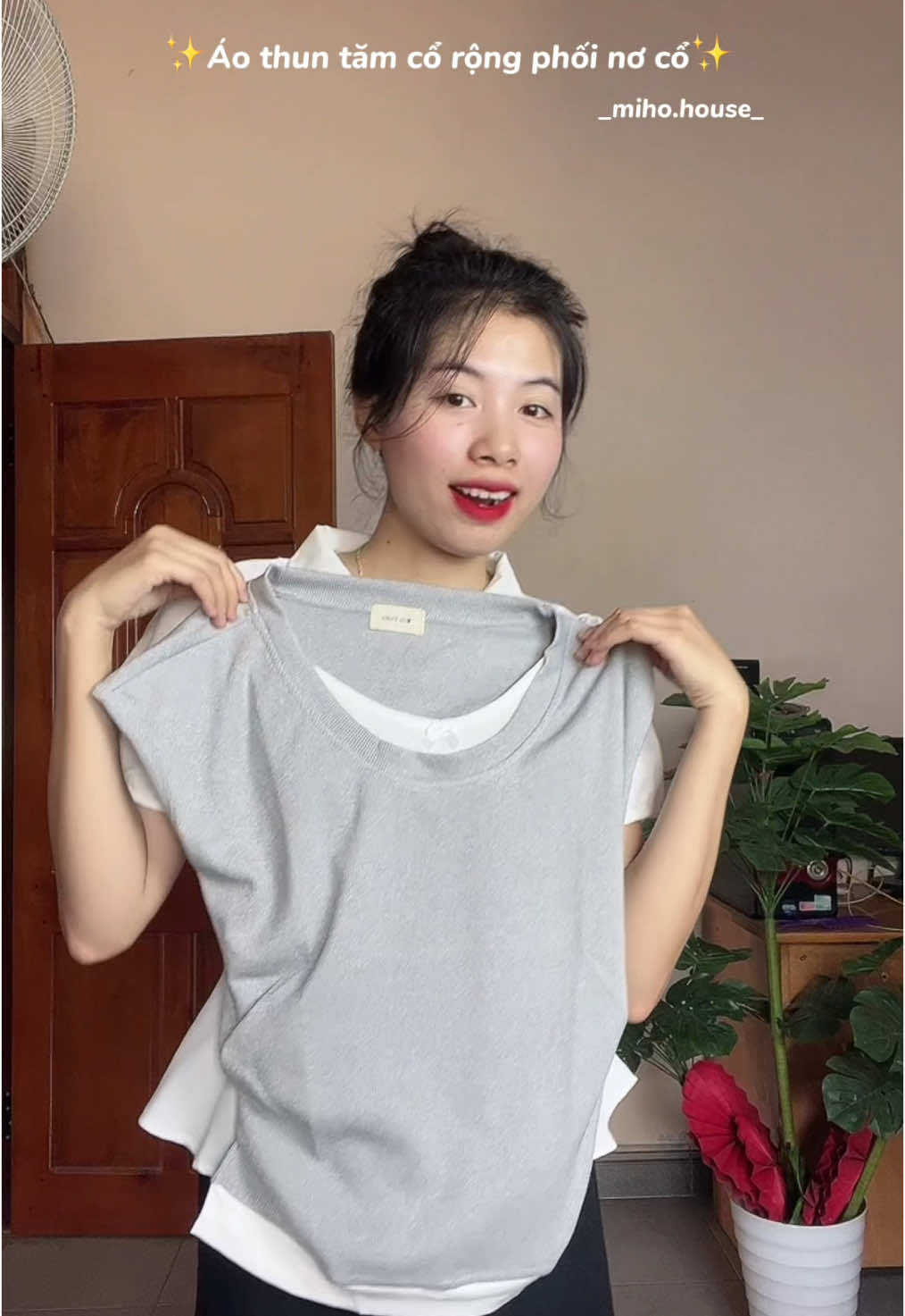 Áo thun phối viền xinh cá #tpl #tplmedia #outfit #reviewquanao #thaoji #thaojireview 