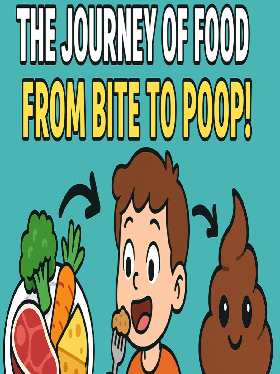 The Journey of Food_ From Bite to Poop! Ever wondered what happens to your food after that last bite? 🌭 Join us on a fun, animated journey through your digestive system in 