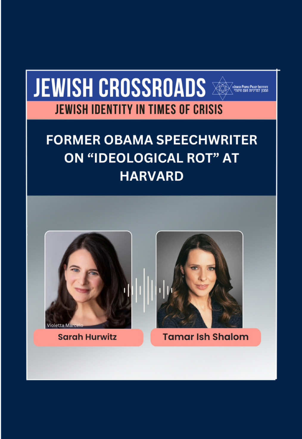 In this episode of Jewish Crossroads, Sarah Hurwitz, former senior speechwriter for President Barack Obama, discusses her upcoming book, “As a Jew: Reclaiming Our Story from Those Who Blame, Shame, and Try to Erase Us”. Sarah speaks candidly about her deep disappointment with her alma mater, Harvard University. Listen to the full episode: https://linktr.ee/jewishcrossroads