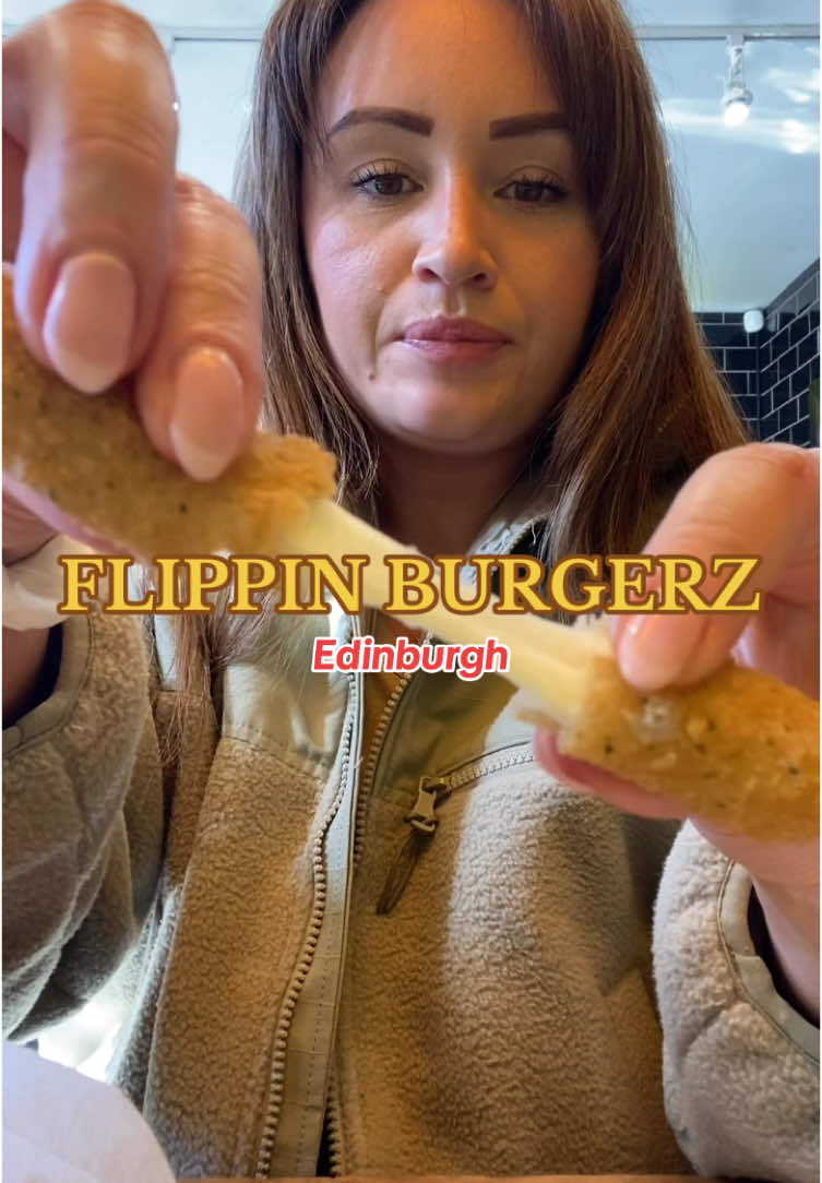 📍 Flippin Burgerz, Edinburgh  AD|invite  These guys have been open a few months now and have been ALL OVER 😍 my feed! So I was so excited when they invited me in to try 🍔  What we had; -Classic smash burger with fries/cheese/curry sauce  -Strip burger with garlic & parsley fries  -4 tenders with normal fries  -Mozzarella sticks -Chilli cheese bites  -4 wings  -Kinder Beuno shake & Biscoff shake  Everything we had was delicious but the strip burger was a real highlight for me 🔥🤌 the chicken was so tasty and tender 🤤 also the garlic & parsley fries are addictive😅 I couldn’t stop eating them 😍  If you’re not local to the area like us then it’s right next to Saughton Park, we had a lovely little walk through there before/afterwards 🚶🏻‍♀️🌳 Thank you so much for having us 🫶 @Flippin Burgerz  #foodblog #foodblogger #glasgowfoodie #ukfoodie #FoodTok #edinburgh #burgers #fries #milkshakes #fyp #foryoupage