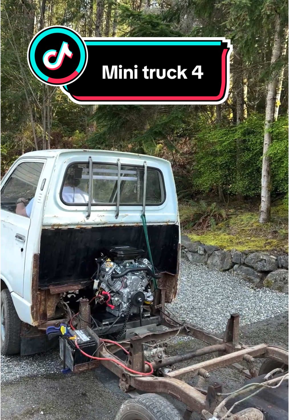 Replying to @jackson ocheltree we are swapping a 23hp Briggs and Stratton engine into our mini truck. The original engine had too much damage to repair.  We are retrofitting the new engine to the original transmission. Today we get power to the wheels. #minitruck #keitruck #engineswap #benchmarkabrasives @Small Engine Warehouse 