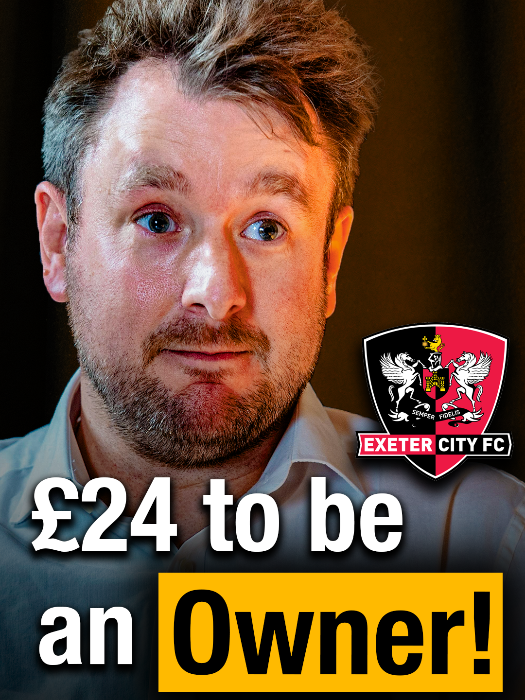 It’s Only £24 a Year to Be an Owner 💸 #BusinessofSport with Exeter City CEO Joe Gorman. Link in bio. — #CharlieStebbings #HarryStebbings #sport #football #exetercity #ecfc #grecians #efl #premierleague #championship #league1 #ollywatkins #wrexham #englishfootball