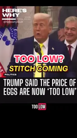 Trump claims egg prices are, 