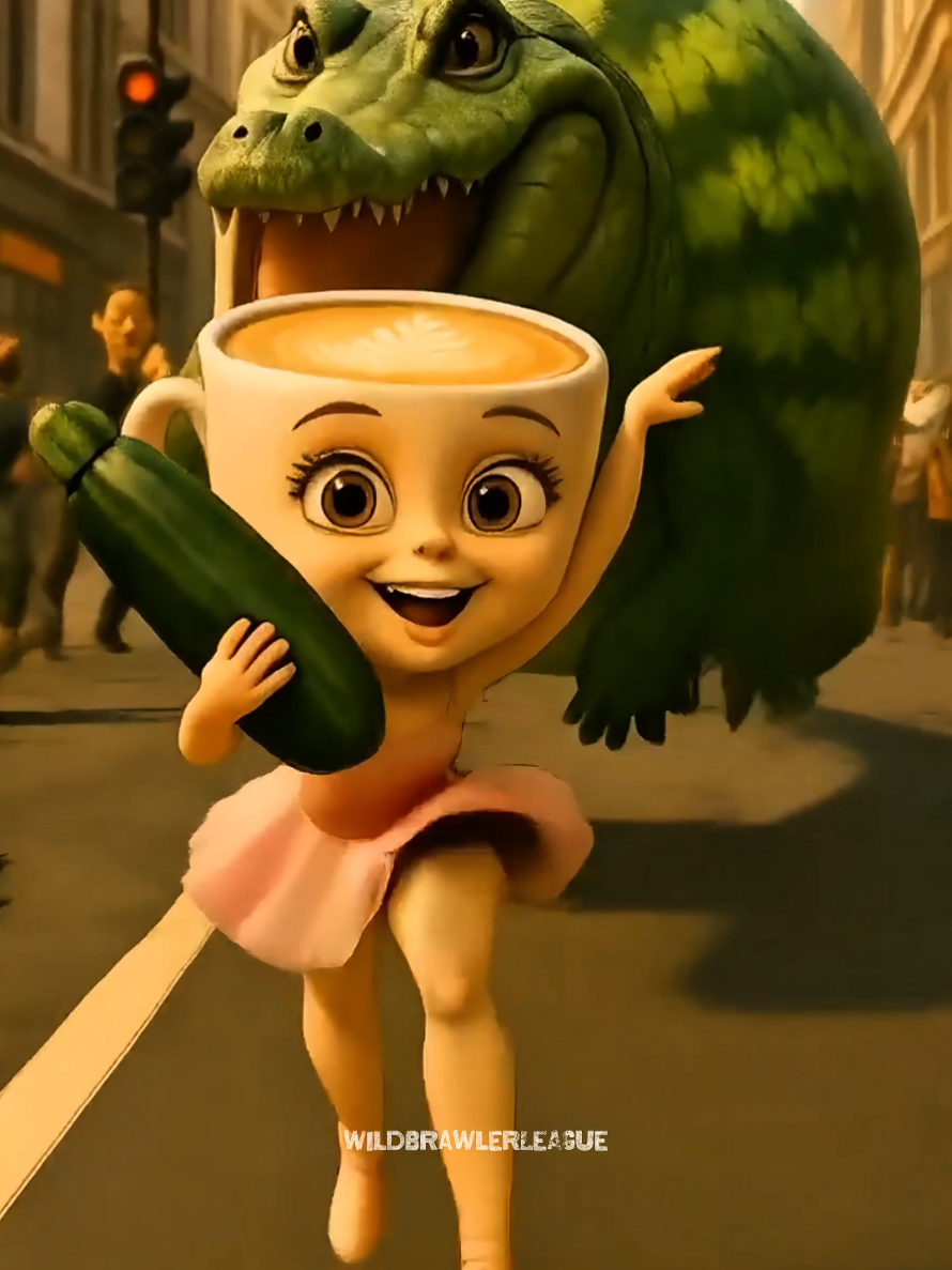 Ballerina stole the zucchini from Glorbo.. #glorbo #brainrot #ballerinacappuccina 
