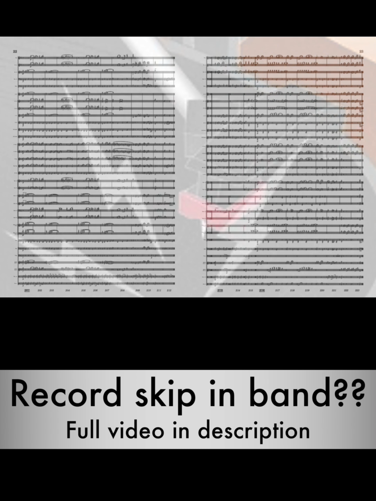 Record skip in band music???😂😂😂 Full arrangement here: https://youtu.be/x5KD2SWw83o?si=_0vQU5MO7vdHKGzm #musicaltheatre #concertband #windensemble #arrangement #windband