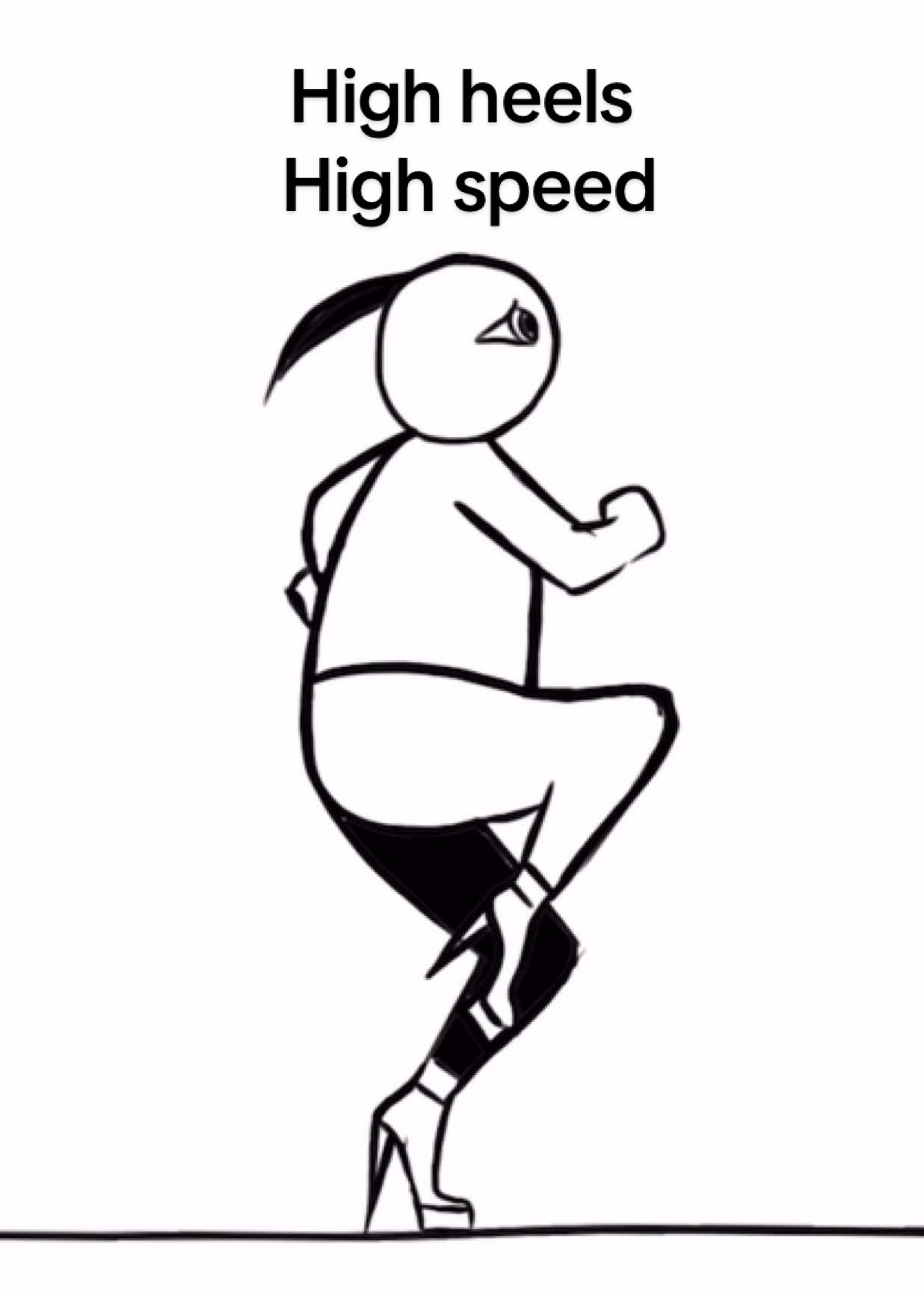 High heels. High speed! #runninginheels #framebyframe #2danimation #procreatedreams #characterdesign #strangedude #arttok #heeldash #artistatwork