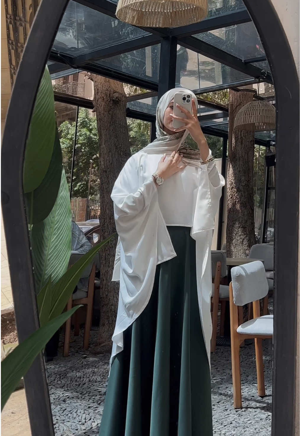 Our elegant blouse is out now, styled with new cloche skirt colors - get yours today!🤍 . . . . #fashion #dorar #whiteblouse #blouse #elegantstyle #modest #درر #skirts 