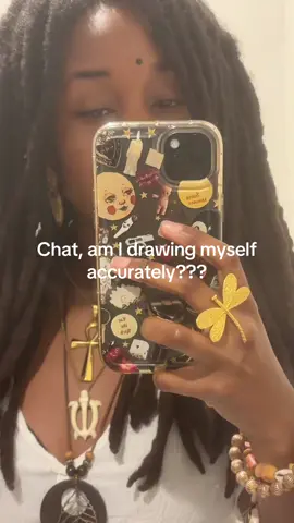 I purposely drew my forehead like that…sooo not too much - - - - - - - #ivnker #beautynprosperity #blkgirl #blkartist #selfportrait #artfypシ #fypシ 