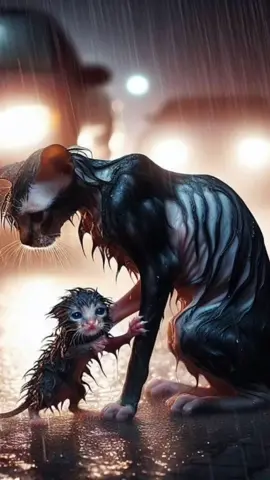 Gatito mojado y con frío 🥶  #Gatito #Frío #Miau #triste #Lluvia 