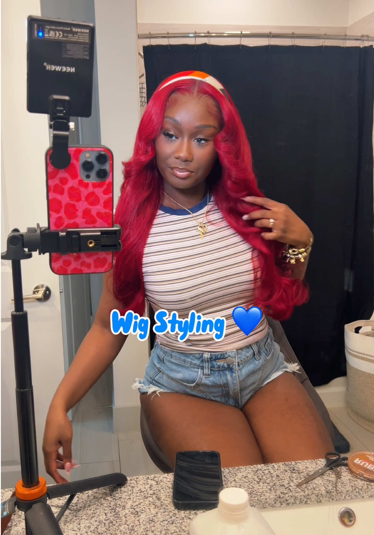 this red is so bright and wig came sooo full 😍😍😍 only here on the tiktok shop ft @Cheetah Beauty Hair Shop  #99j #99jwig #explore #viral #fyp #darkskingirl #wiginfluencer #blackgirlhairstyles #blackgirlmakeup #fyp #dorsaneehair #cheetahbeautyhair #easistinstall #wiginstalltutorial 