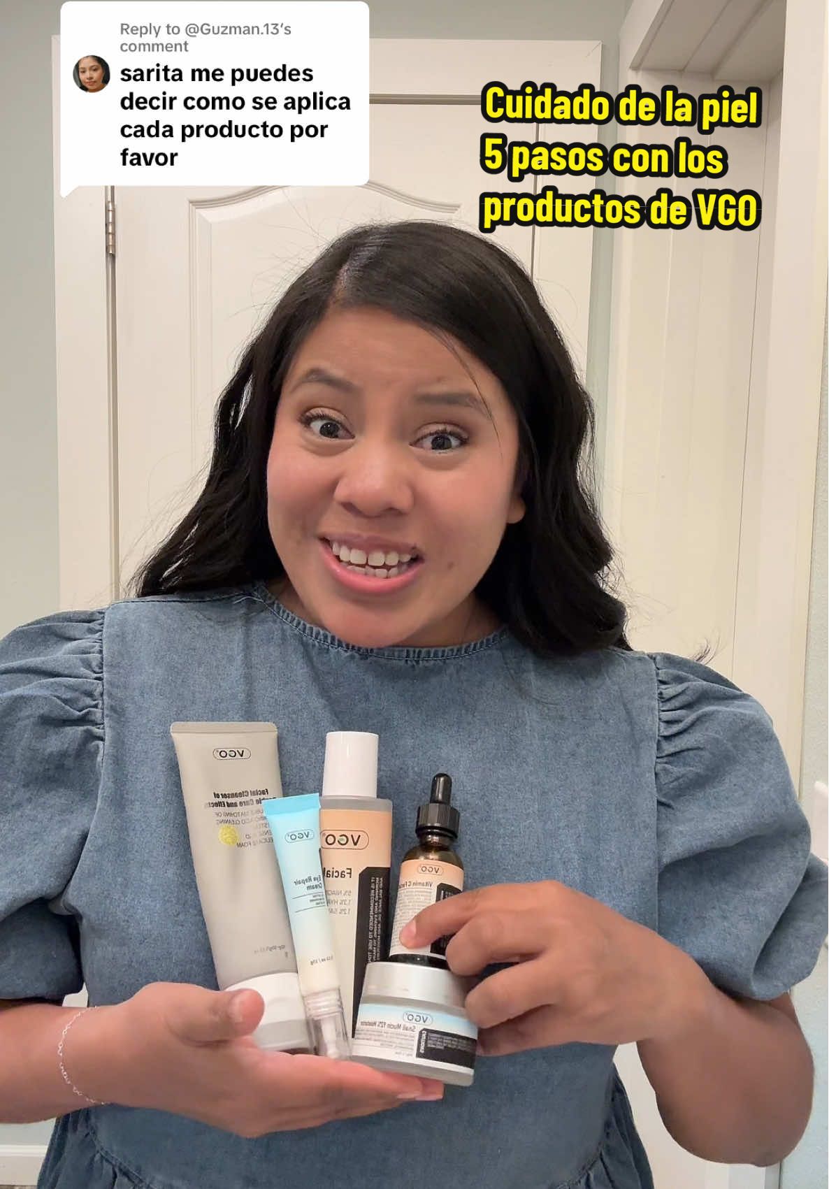 Replying to @@Guzman.13 VGO5step routine @VGO_beauty01 @Chris Hudson #vgofivestep #vgobeauty #skincare #vgoskincareroutine #facialtoner #eyerepaircream #babadecaracol #muisturizer #muisturizermsglow #vgo #vgoglow  #gelcreammoisturizer #crema #cremahidratante #sarahudson51 #cremahidratantefacial #parati #cremaparahidratarlacara #foryou #foryoupage #cremafacial #cremafacialhidratante #suerofacial #babadecaracolviral #vitaminC #babadecaracol🐌  #vitamincserum #vitamincfacial #vgoserum #vgobeauty #vgoskincare #skincare #skincareroutine  #cuidadodelapiel #tiktokmademebuyit #foryou #envejecimiento #cuidadodelacara #suerofacialdehidratacionprofunda #DailyRoutine #moisturizer #improvingskin 