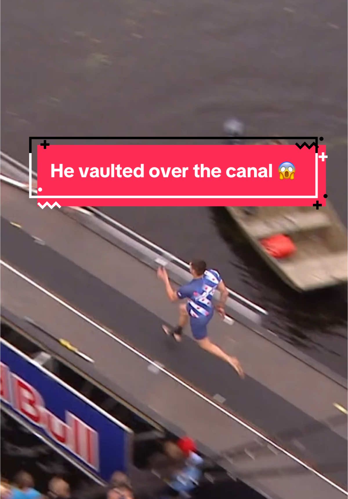 He vaulted over the canal 😱 (🎥 @Red Bull ) #fyp #redbull #sports #viral 