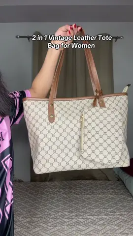 2 in 1 Vintage Leather Tote Bag for Women #shoulderbagforwomen #shoulderbag #totebag #studentbag #bagforwomen 