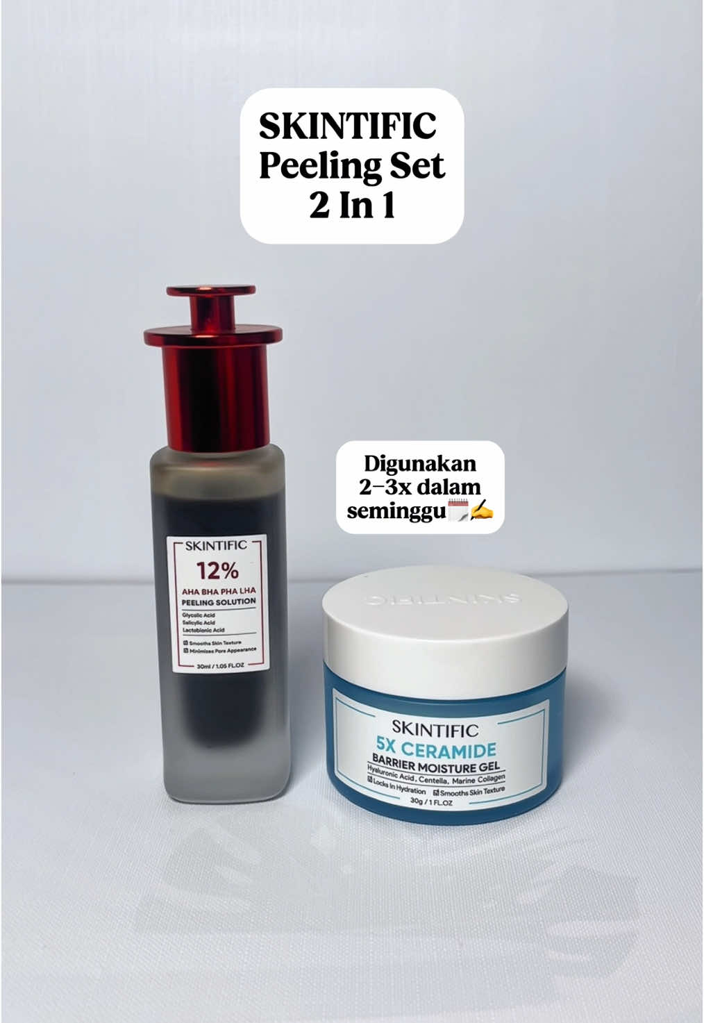 Skintific Peeling Set 2 In 1 #skintific #peelingserum #moisturizer #barrier 