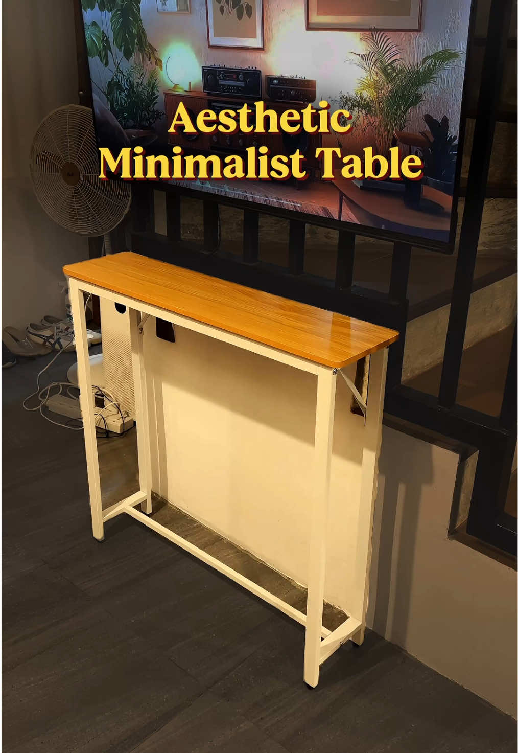 Perfect na perfect ang aesthetic minimalist table na ito for sofa side table or maging sa TV Rack 💯 #homedecor #livingroom #homeimprovement #minimalist #woodenfurniture #furniture 