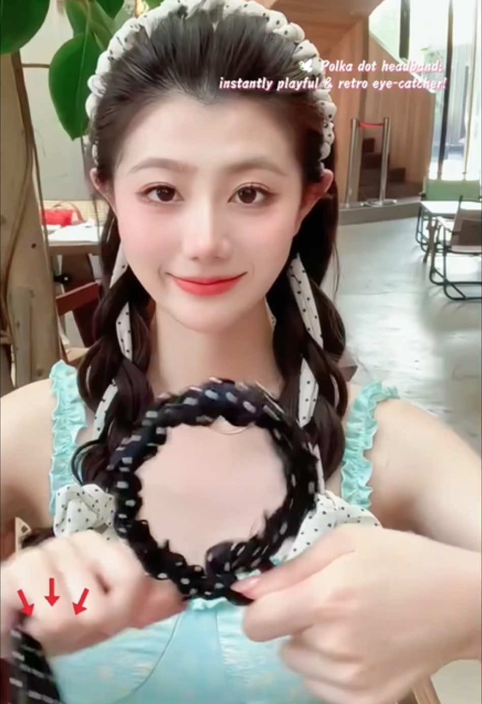 This polka dot ribbon headband is so attractive at first sight#Springtok #TikTokShopSpringGlowUp #shopvideocarnival  #SpringMatching #Thisissopretty #Headband #HeadAccessories #Amusthaveforfairies