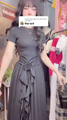 Trả lời @Trâm Anh Săn Deal Đầm xòe hoa hồng tay ngắn tiểu thư xinh ❤  @HANA CLOTHING  @HANA CLOTHING 