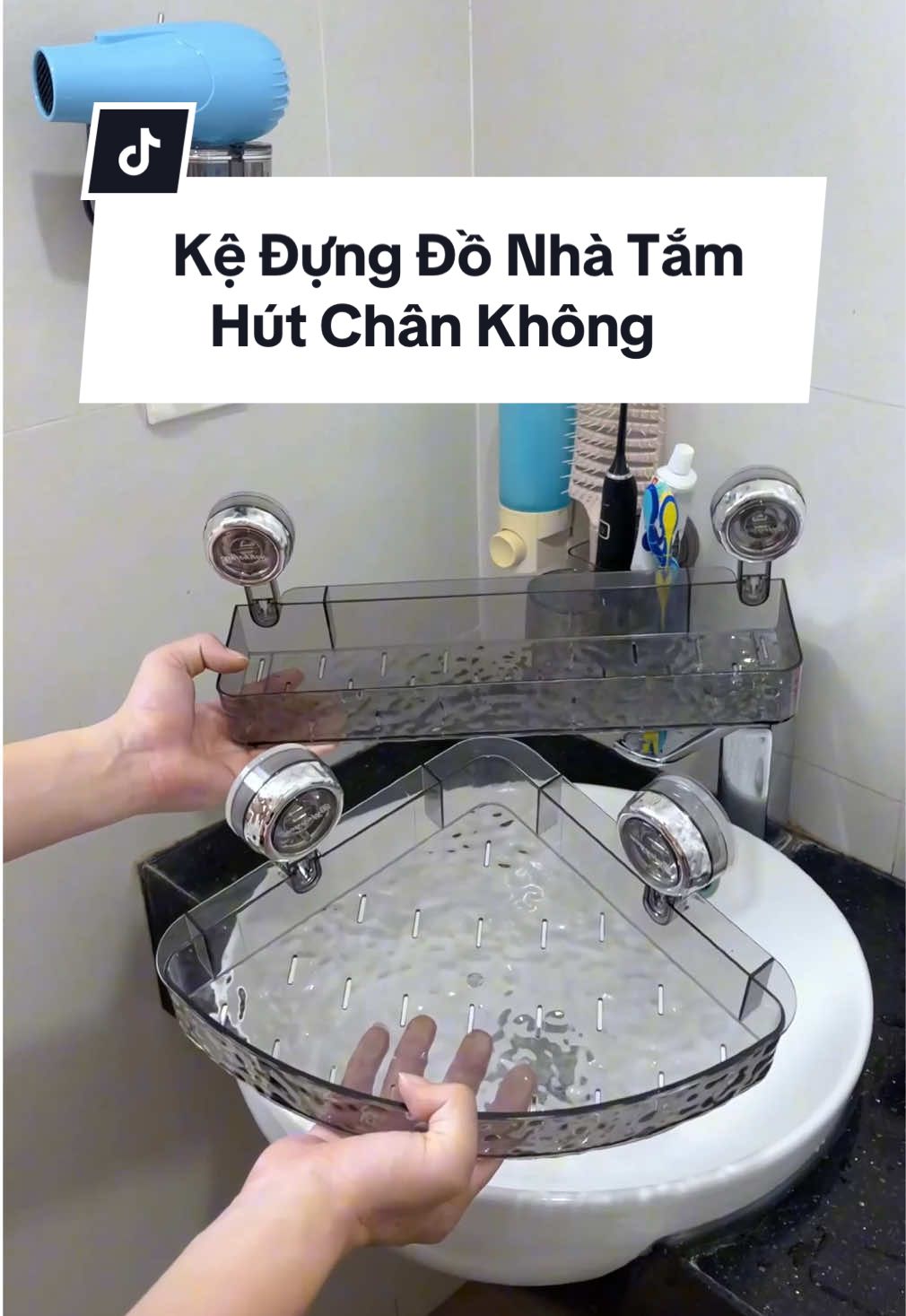 Kệ đựng đồ nhà tắm gắn tường hút chân không - Lắp đặt dễ dàng không cần khoan đục #sanphamxuhuong #housecare #xuhuongtiktok #runggiadung2 #giadungnhatam #kedungdonhatam 