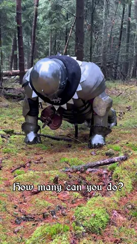 Medieval Knight asmr 😄 Training and fighting buhurt requires lots of physical Fittness 💪🏽 how many can you do with 80lbs of extra armor ? #knight #medieva #buhurt 