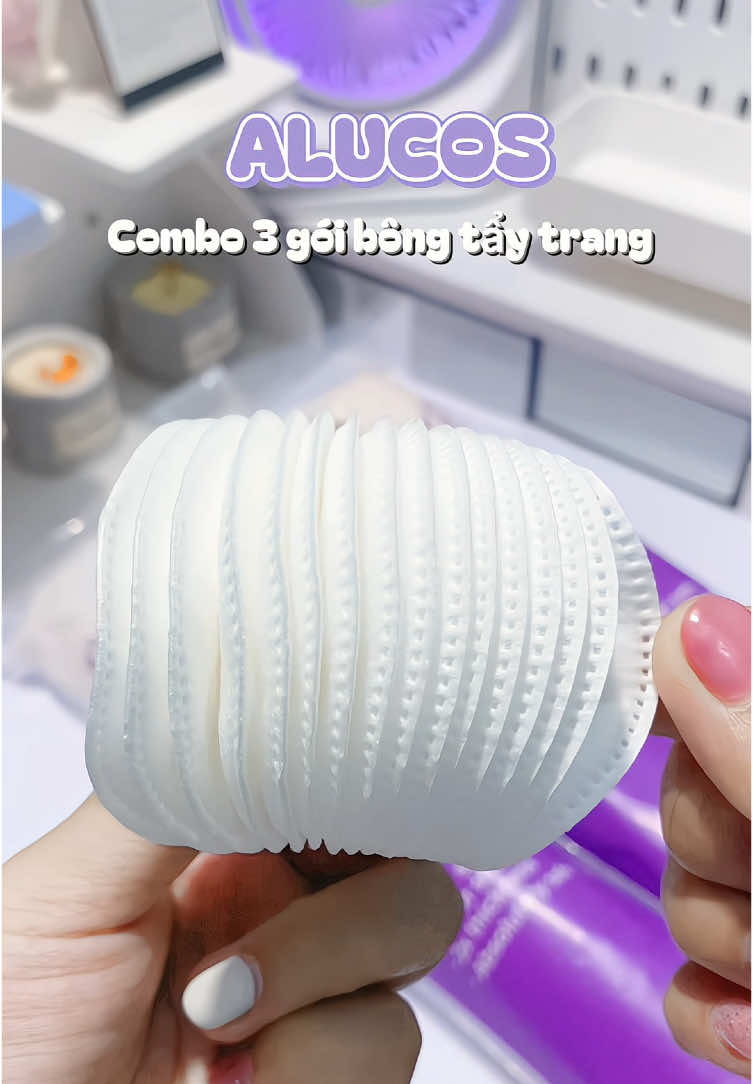 Combo 3 gói bông tẩy trang Alucos mềm mịn ưng lắm 💜 #bongtaytrang #bongtaytrangalucos #alucos #combo3bongtaytrang #bongtaytrangcotton #bongtaytrangluxury #reviewlamdep #goclamdep #xuhuong #unboxing #foryou #fyp #tuelinh🎀 #trending 