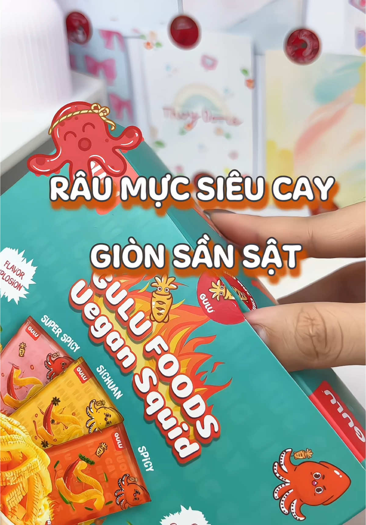 Râu mực chay siêu cay - Món mới của Gulufood #doris #review #xuhuong #dorisunbox #gulufood 