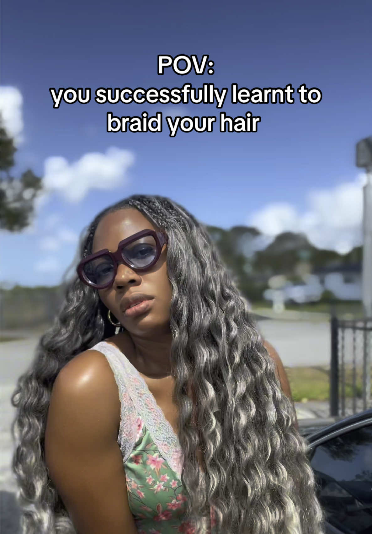 Getting better at braiding my hair  #hairtutorial#hair#DIY#blackgirlmagic#fyp#fypシ#viral#trending 