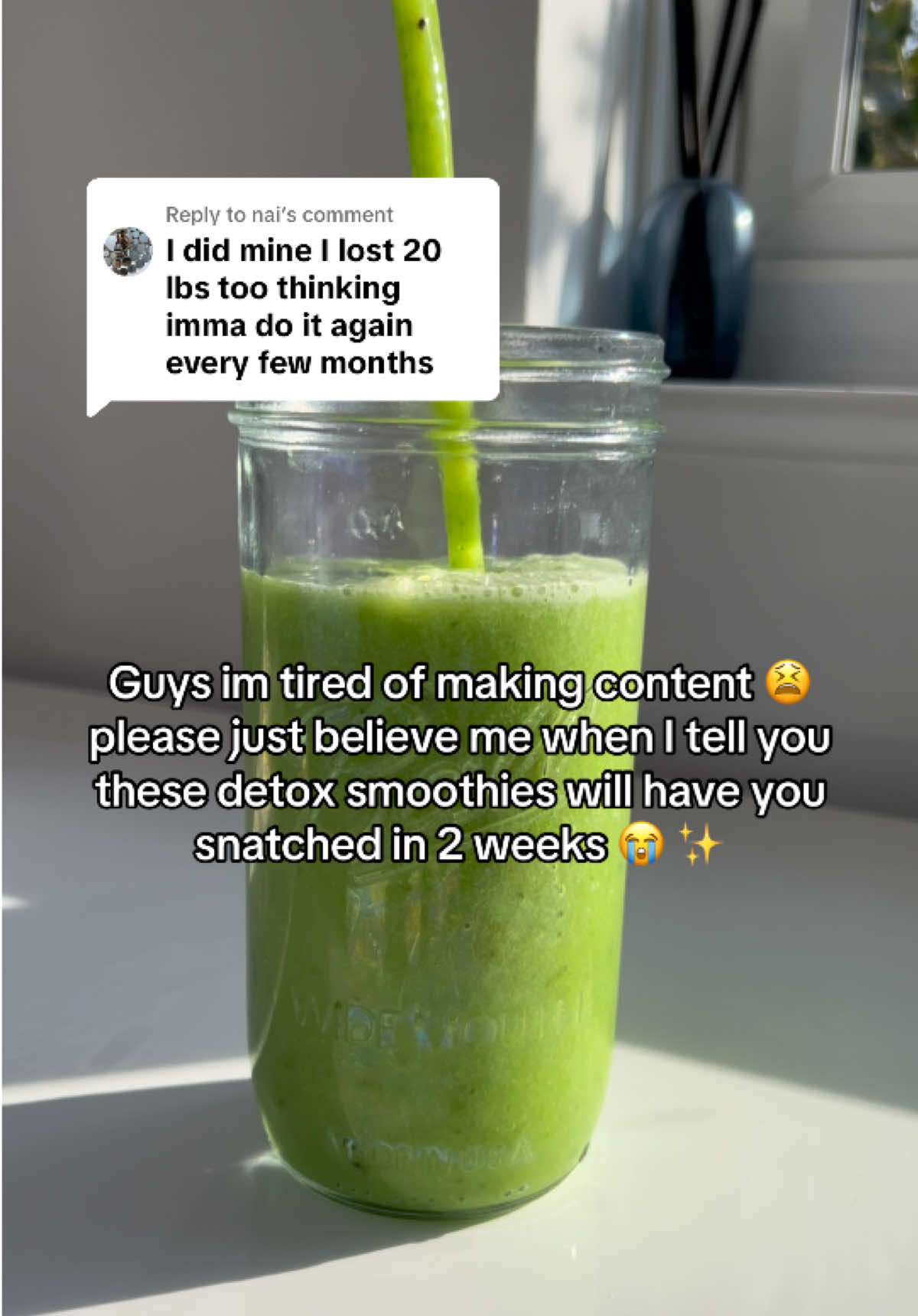 Replying to @nai i’m begging thee🙏🏽😭 i’ve been perfecting my smoothie detox regime for 9 years and IT WORKS🥤💚✨ #smoothiedetox #detoxsmoothies #howtodetox #weightlosstips #fastweightloss #glowuptips #glowupchallenge #weightlosssmoothie 