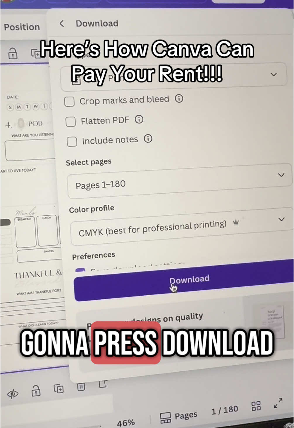 Here’s how to make money online and let Canva pay your rent! If you want all 14 of my done for you templates, type “template” in the comments #makemoneyfromhome #passiveincometips #digitalproductsforbeginners 