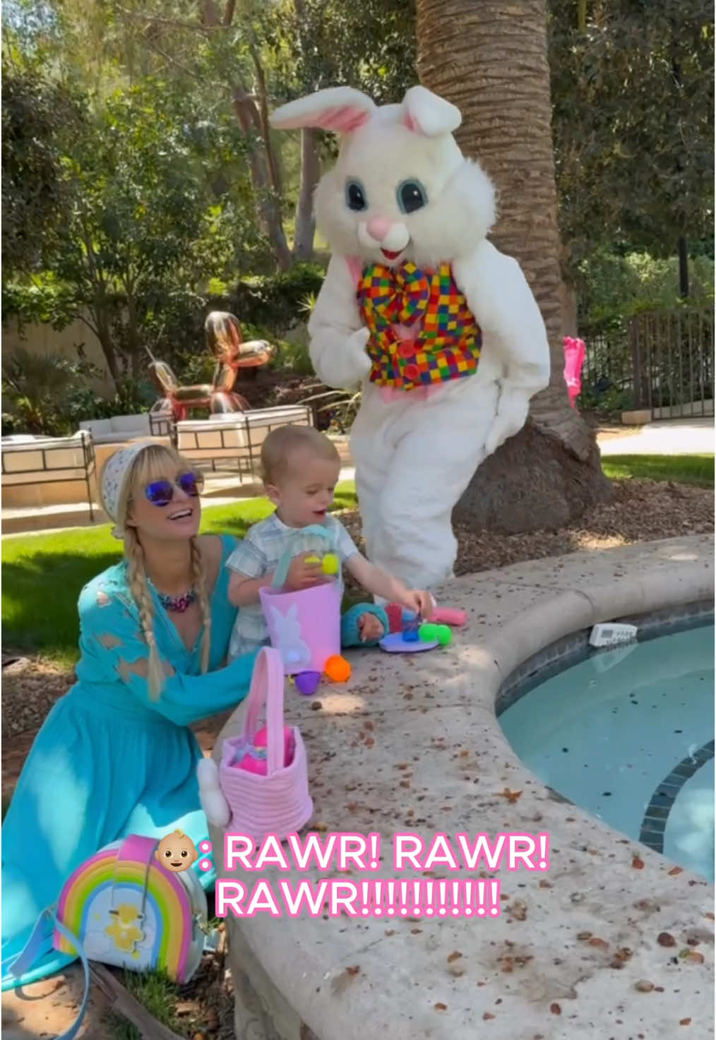 The tales of Phoenix and the Easter (Dino)Bunny… or the Easter Bunny-saur? 🦖🐰 Which name do you think is more #Iconic? 😂💕  #SlivingMom ✨