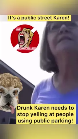 After school pickup and this drunk Karen is out yelling at people using the public street parking…🙄